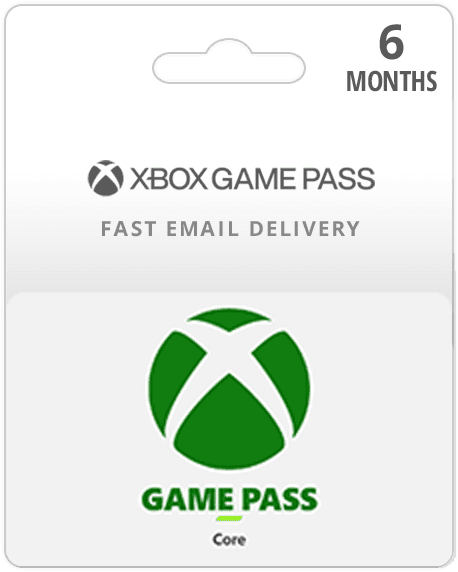 6 Month Xbox Game Pass Core Membership Card (Email Delivery)